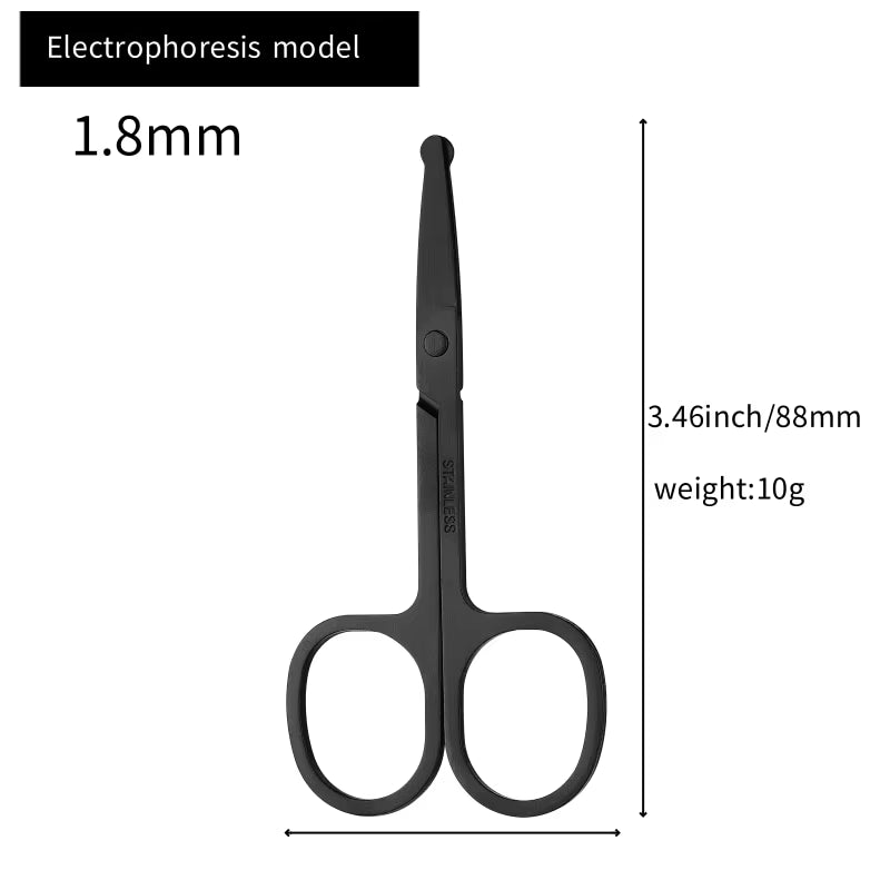 2Cr13 Stainless Steel Beauty Scissors, Smooth round Nose Hair Trimming Scissors, DIY Facial Hair Cutting Tools for Men Women
