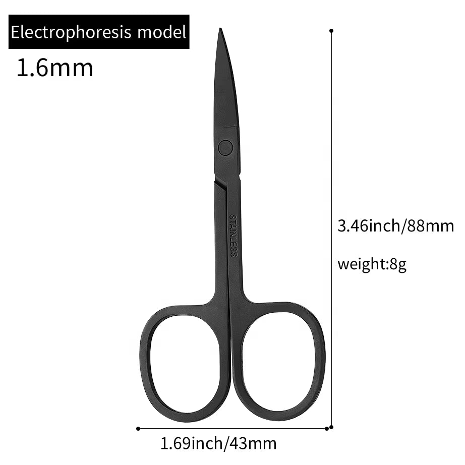 2Cr13 Stainless Steel Beauty Scissors, Smooth round Nose Hair Trimming Scissors, DIY Facial Hair Cutting Tools for Men Women