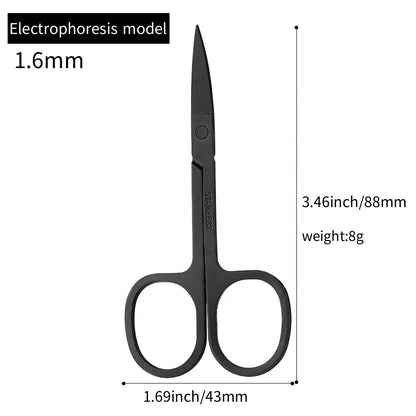 2Cr13 Stainless Steel Beauty Scissors, Smooth round Nose Hair Trimming Scissors, DIY Facial Hair Cutting Tools for Men Women