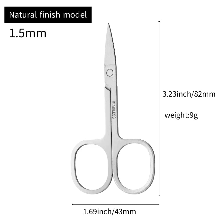 2Cr13 Stainless Steel Beauty Scissors, Smooth round Nose Hair Trimming Scissors, DIY Facial Hair Cutting Tools for Men Women